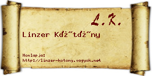 Linzer Kötöny névjegykártya